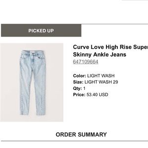 Abercrombie Curve Love Skinny Jeans